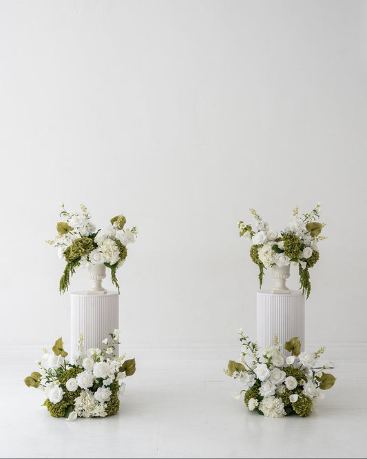 Cream & Green Statement Arrangement Set (4 pieces)